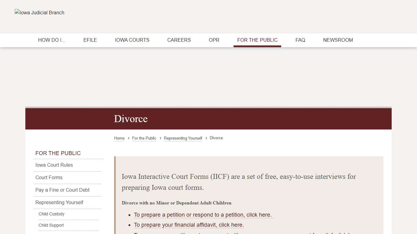 Divorce | Iowa Judicial Branch