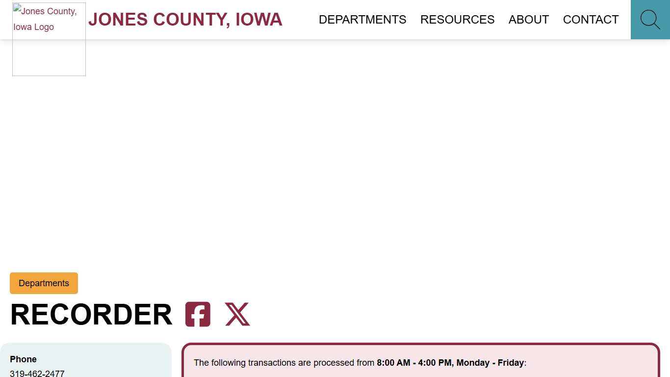 Recorder of Jones County, Iowa