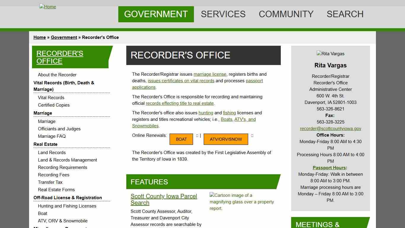 Recorder's Office | Scott County, Iowa